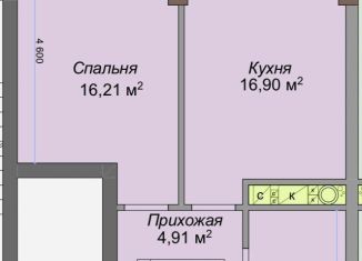 Продаю 1-ком. квартиру, 46.2 м2, Нальчик, улица Героя России Т.М. Тамазова, 3