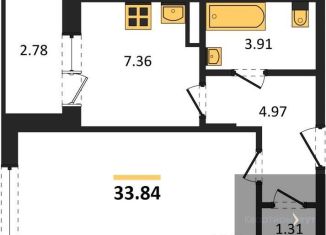 Однокомнатная квартира на продажу, 33.8 м2, Воронеж, Острогожская улица, 164, Советский район