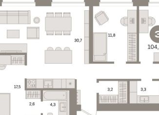 Продам трехкомнатную квартиру, 104.2 м2, Санкт-Петербург, метро Зенит