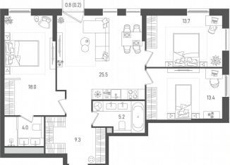 Продам 3-комнатную квартиру, 89.3 м2, Москва, 2-й Павелецкий проезд, 7, Даниловский район