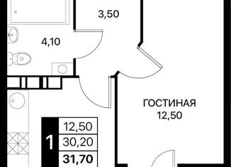 Продажа однокомнатной квартиры, 31.7 м2, Ростов-на-Дону