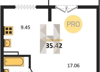 Продается 1-комнатная квартира, 35.4 м2, Новосибирская область, Солнечная улица, 3