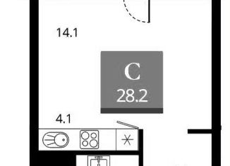 Продажа квартиры студии, 28.2 м2, Новосибирск, Железнодорожный район, Прибрежная улица, 4/2