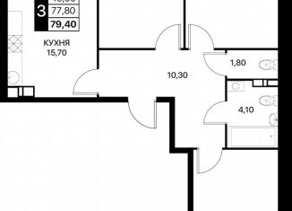 Продается 3-комнатная квартира, 79.4 м2, Ростов-на-Дону