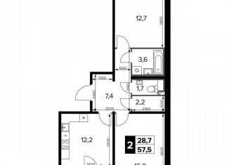 Продажа 2-комнатной квартиры, 58.1 м2, Москва, Молжаниновский район, Ленинградское шоссе, 228к6