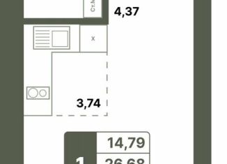 Продаю 1-ком. квартиру, 27.5 м2, Республика Башкортостан, село Миловка, 17