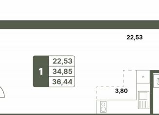 Продам однокомнатную квартиру, 36.4 м2, Республика Башкортостан