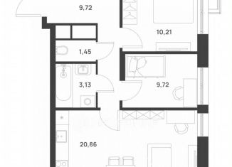 2-комнатная квартира на продажу, 54 м2, Москва, Открытое шоссе, 14Д, станция Бульвар Рокоссовского