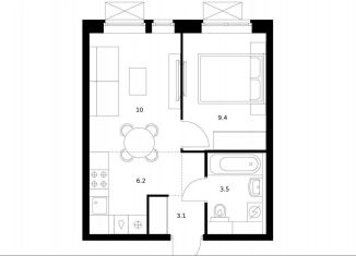 Продаю 1-комнатную квартиру, 32.2 м2, Москва, район Очаково-Матвеевское, жилой комплекс Мичуринский Парк, 4.3