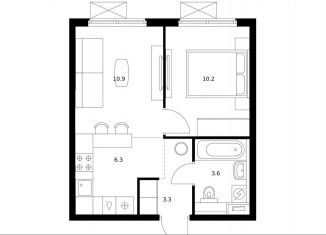 Продаю однокомнатную квартиру, 34.3 м2, Москва, ЮВАО