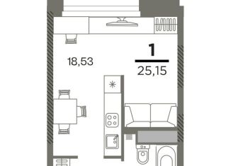 Квартира на продажу студия, 25.2 м2, Рязань