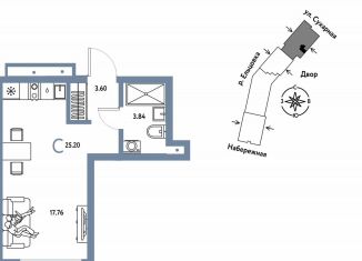 Продается квартира студия, 25.2 м2, Новосибирск, метро Заельцовская