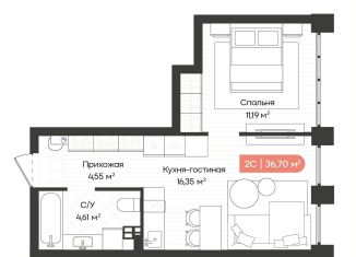 Продаю 1-комнатную квартиру, 36.9 м2, Новосибирск, Ленинградская улица, 342, метро Золотая Нива