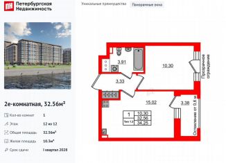 Продается 1-ком. квартира, 32.6 м2, Санкт-Петербург, муниципальный округ Невский