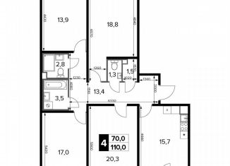 Продажа 4-ком. квартиры, 110 м2, Москва, Ленинградское шоссе, 228к5, ЖК Первый Ленинградский