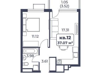 Продажа 1-ком. квартиры, 37.1 м2, поселок городского типа Новофёдоровка, улица Лобозова, 1