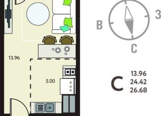 Продается многокомнатная квартира, 26.7 м2, село Новая Усмань