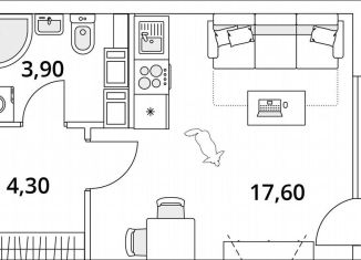 Продается квартира студия, 43.9 м2, Санкт-Петербург, Планерная улица, 99