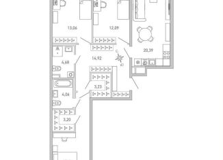 Продается трехкомнатная квартира, 92.8 м2, Санкт-Петербург, набережная Чёрной речки, 1, метро Лесная