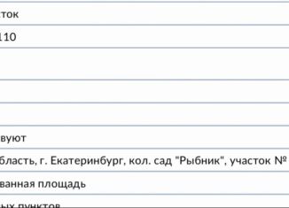 Продам участок, 213 сот., Свердловская область, садоводческое некоммерческое товарищество Рыбник, 51