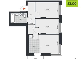 Продажа 2-ком. квартиры, 54.2 м2, Новосибирск