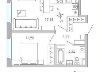 Продажа 1-ком. квартиры, 40.4 м2, Санкт-Петербург, набережная Чёрной речки, 1, метро Петроградская