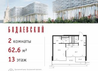 Продается 2-комнатная квартира, 62.6 м2, Москва, ЗАО