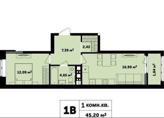 Продается 1-комнатная квартира, 45.2 м2, Удмуртия