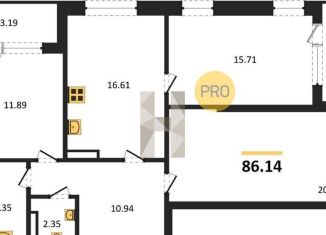 3-комнатная квартира на продажу, 86.1 м2, Воронеж, улица Ломоносова, 116А, Центральный район