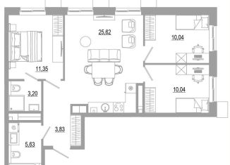 Продажа 3-ком. квартиры, 69.7 м2, Астраханская область