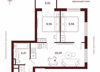 Продается 2-ком. квартира, 47.6 м2, Санкт-Петербург, метро Пионерская