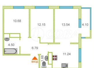 Продам трехкомнатную квартиру, 62.8 м2, Тюмень, Калининский округ, улица Фармана Салманова, 23