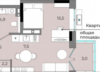 Продажа квартиры студии, 36.7 м2, Удмуртия, улица имени В.С. Тарасова, 6