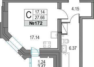 Продам квартиру студию, 27.7 м2, Санкт-Петербург, Коломяжский проспект, 13к2, метро Чёрная речка