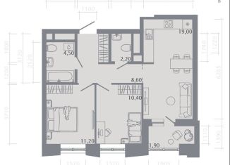 Продаю 2-комнатную квартиру, 57.8 м2, Казань, Советский район