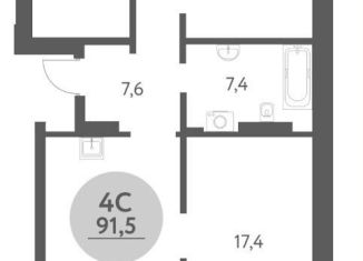 Четырехкомнатная квартира на продажу, 91.5 м2, Новосибирская область