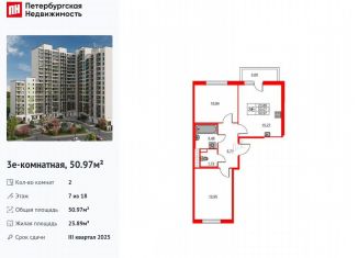 Продается 2-комнатная квартира, 51 м2, Ленинградская область