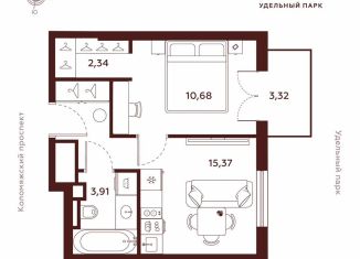 Продам однокомнатную квартиру, 35.6 м2, Санкт-Петербург, метро Удельная