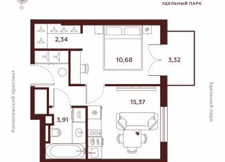 Продажа однокомнатной квартиры, 35.6 м2, Санкт-Петербург, метро Удельная