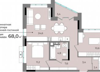 Продам 2-ком. квартиру, 68 м2, Ижевск, улица имени В.С. Тарасова, 6