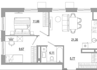 Продам 2-ком. квартиру, 52.6 м2, Астраханская область