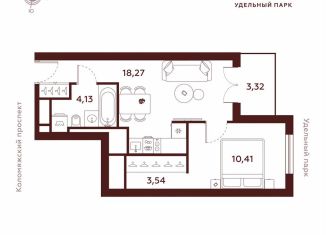 1-комнатная квартира на продажу, 39.7 м2, Санкт-Петербург, метро Пионерская