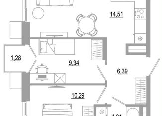 Продам 2-комнатную квартиру, 45.8 м2, Астрахань