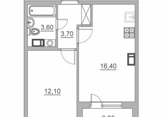 Продам 1-комнатную квартиру, 37.3 м2, Всеволожск, Взлётная улица, 14