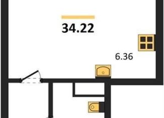 Продам квартиру студию, 34.2 м2, Воронеж