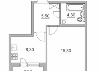 Продается однокомнатная квартира, 35.3 м2, Всеволожск, Взлётная улица, 14