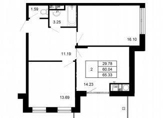 2-ком. квартира на продажу, 65.3 м2, Московская область, Изумрудная улица, 6к5