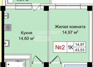 Продажа 1-комнатной квартиры, 43 м2, Ессентуки, улица Шмидта, 100