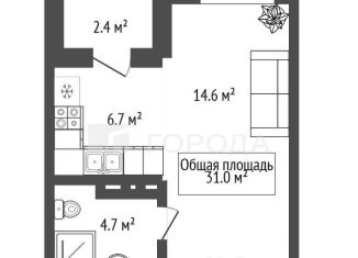 Продам 1-ком. квартиру, 31 м2, Новосибирск, метро Заельцовская, Тайгинская улица, с3