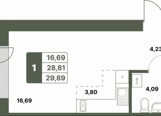 Однокомнатная квартира на продажу, 29.9 м2, Республика Башкортостан